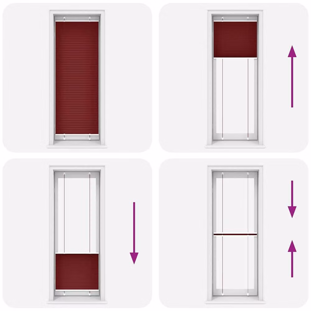 Berkfield Home Single Pleat Fabric Blind in Bordeaux Red, W: 75 cm, H: 200 cm – 4
