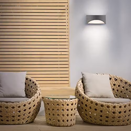 Netlighting Forlight Kapa Outdoor LED Up & Down Wall Light, Grey, 945lm, 3000K, IP54 – 2