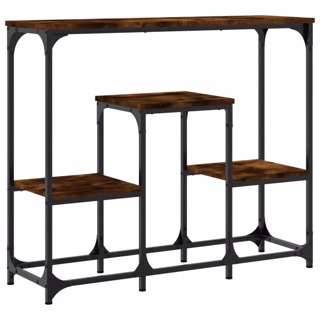 Berkfield Home Console Table in Smoked Oak and Brown, W: 89.5 cm, D: 28 cm, H: 76 cm – 2