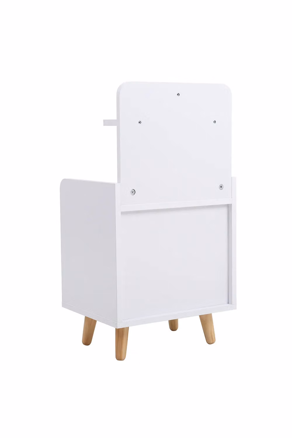 Living and Home White 2 Drawer Wooden Bedside Table with Wooden Legs – 3