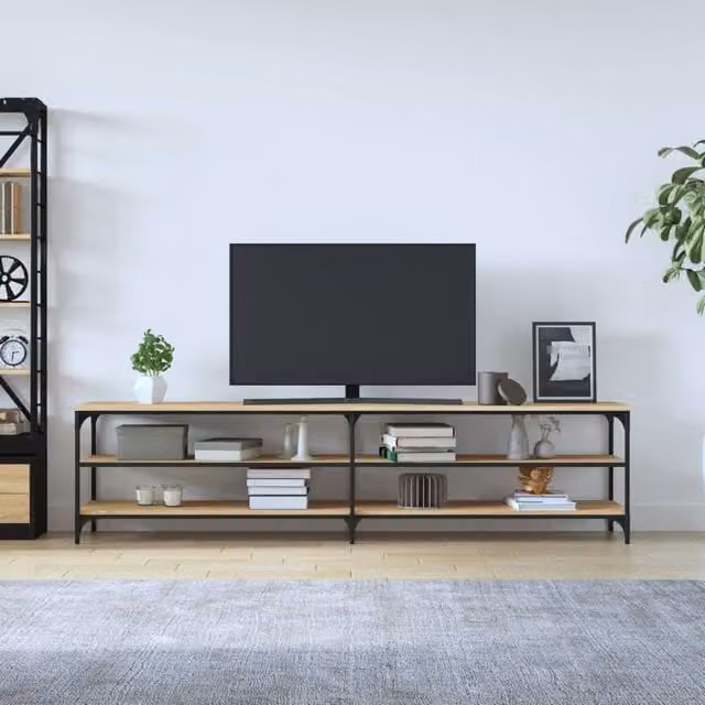 Berkfield Home Sonoma Oak TV Cabinet in Brown, W/D/H: 200 x 30 x 50 cm