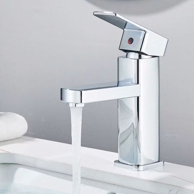 KORVIXA Single Lever Chrome Basin Mixer Tap in Silver