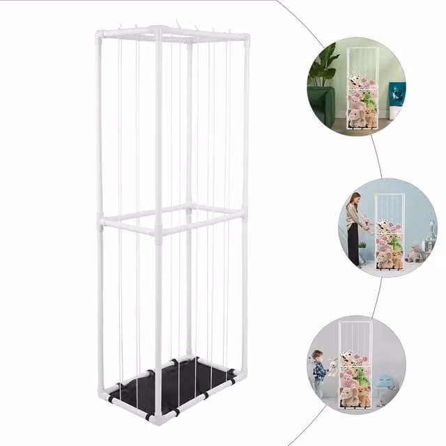 Nordara Plush Toy Storage Organizer for Kids Rooms in White – 1