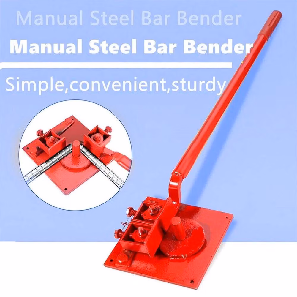 NESTLUNE Heavy-duty Manual Rebar Bender 1-20mm Bending Tool Kit, Red, W: 10000 mm, H: 520 mm – 2