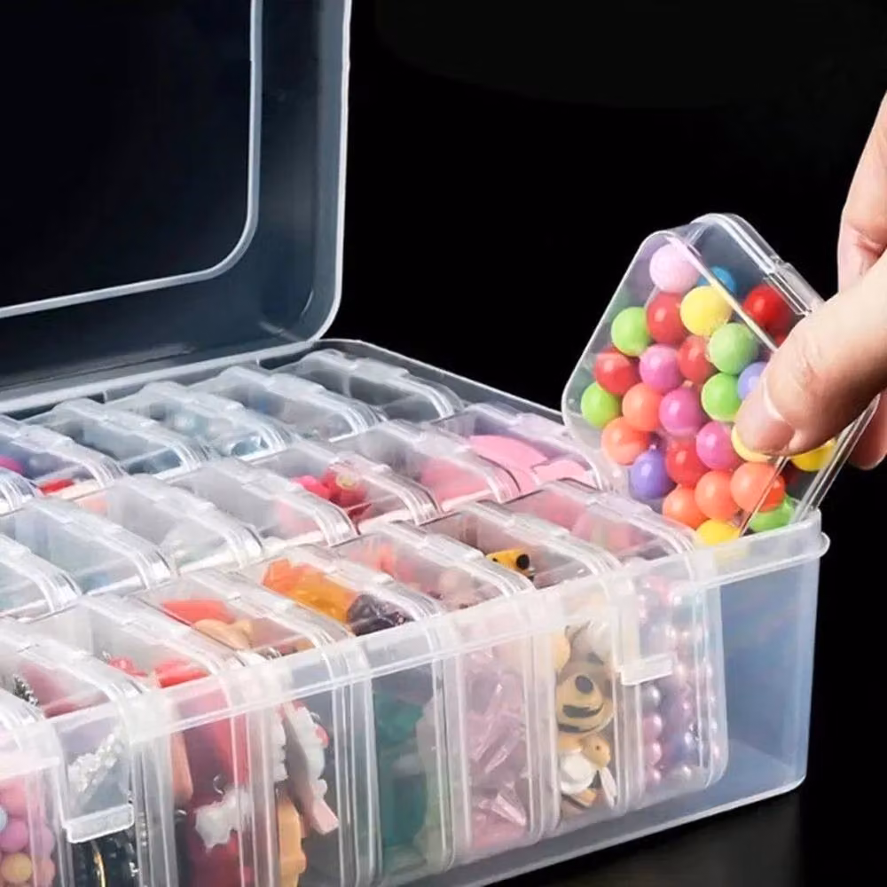 EONLION 30-Piece Transparent Plastic Bead Organiser Box with Lid – 3