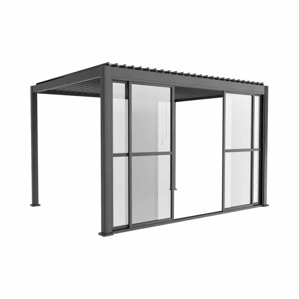 Sweekeet Aluminium Sliding Door for Triomphe Pergola, 4m, Dark Grey/Anthracite – 2