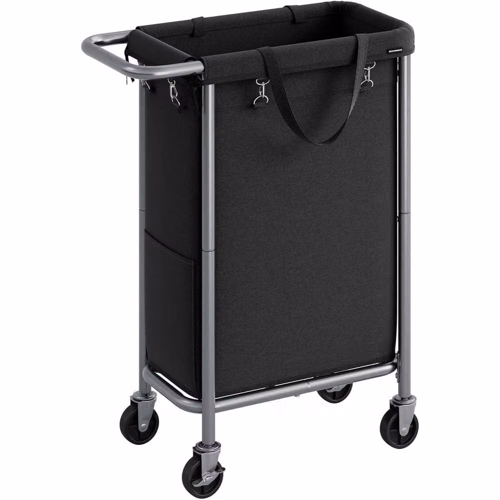 SONGMICS Wheeled Laundry Hamper with Removable Liner and Handles, Black – 5