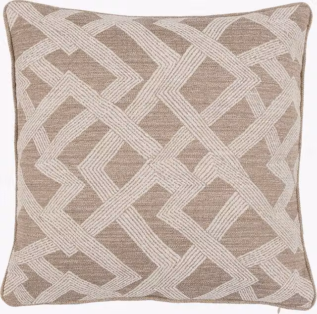Perch & Parrow Cairo Jacquard Square Cushion in Beige