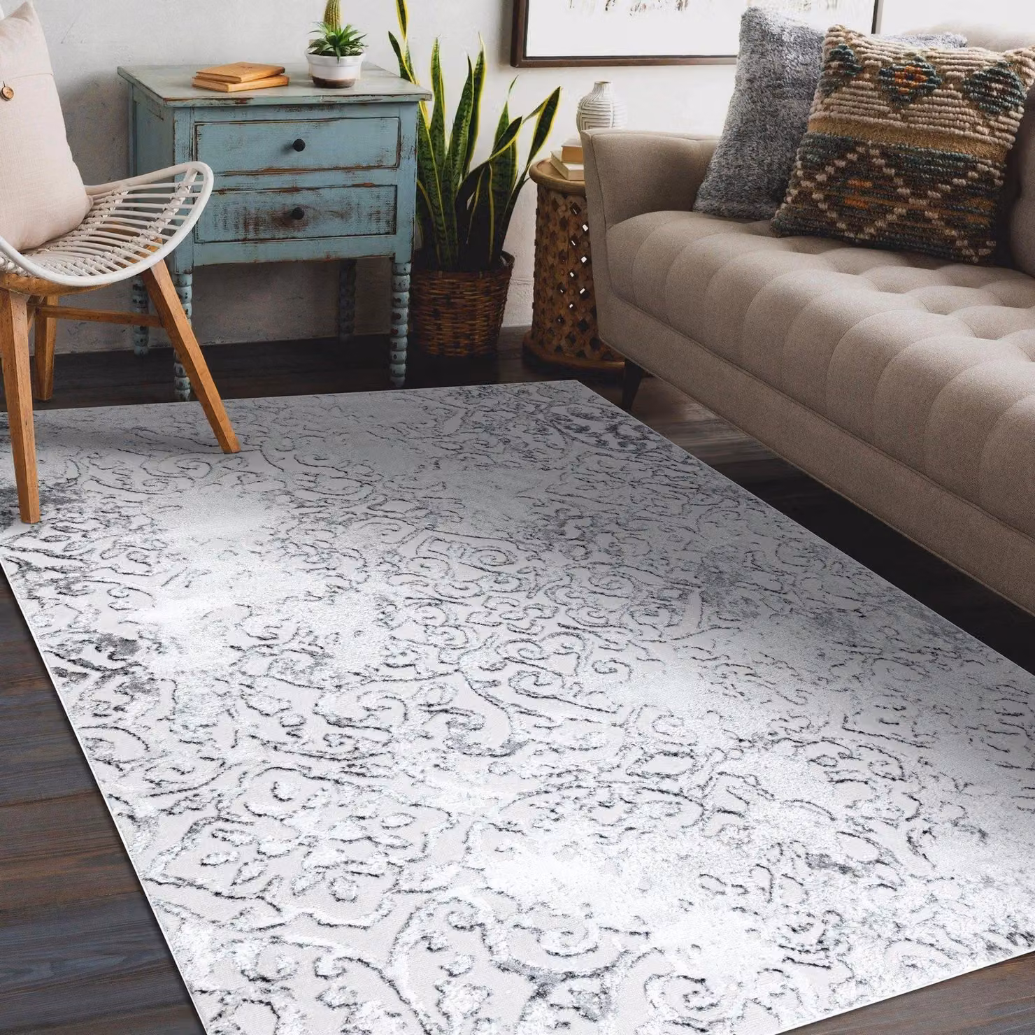 RugsX Mefe Grey Rectangular Rug W: 160 cm, L: 220 cm – 2