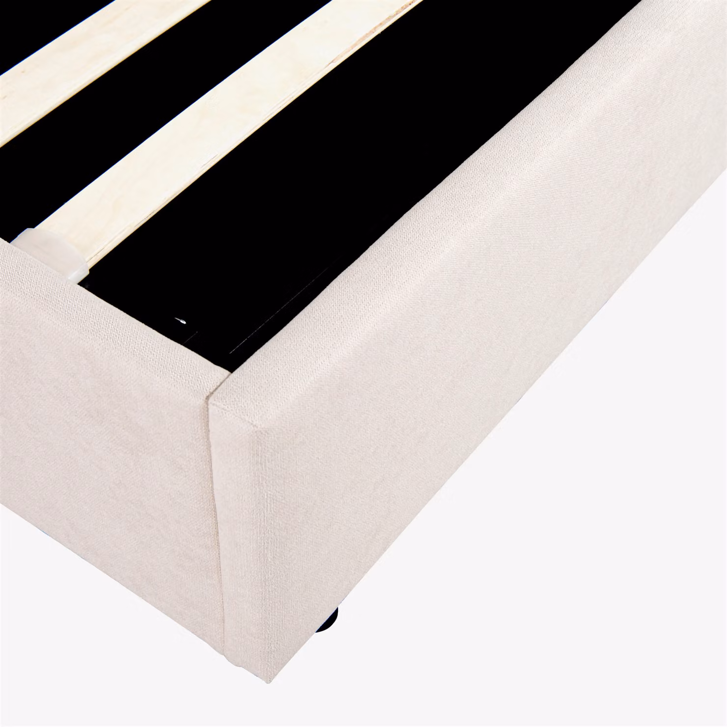 OAT Home Wilmslow Winged Headboard Ottoman Storage Bed Frame, Fabric Upholstered, Beige, King Size (180 x 200 cm) – 6