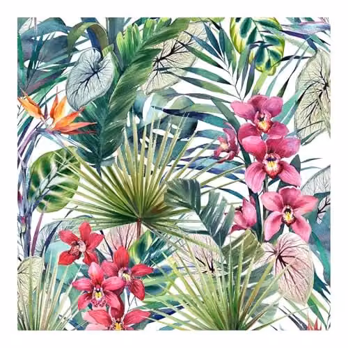 Superfresco Easy Multi Aloha Tropical Botanical Floral Wallpaper in Green and Multicolour, Width: 52 cm, Length: 1000 cm – 1