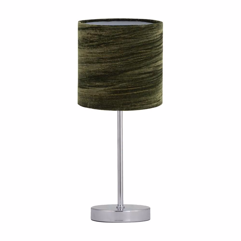 First Choice Lighting Set of 2 Chrome Touch Table Lamps with Green Fabric Shades – 2