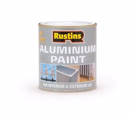 Rustins Quick Dry Opaque Aluminium Metal Paint, Silver, 500ml