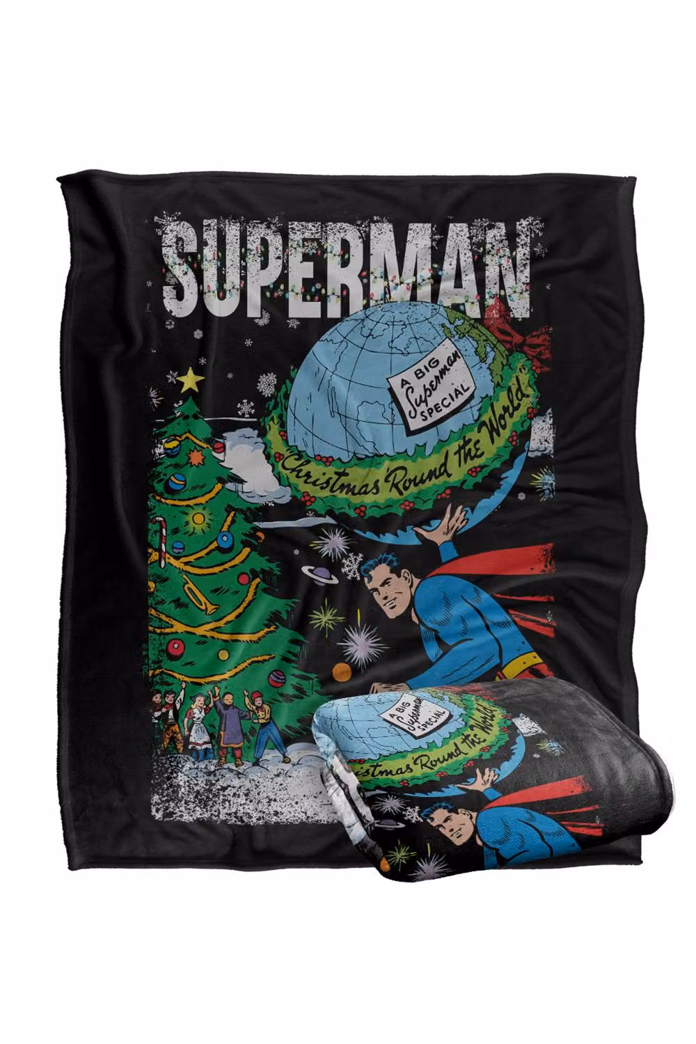 Warner Bros. Superman Christmas Around The World Super Soft Fleece Throw Blanket, Multicolour, W: 91.44 cm, L: 142.24 cm – 7