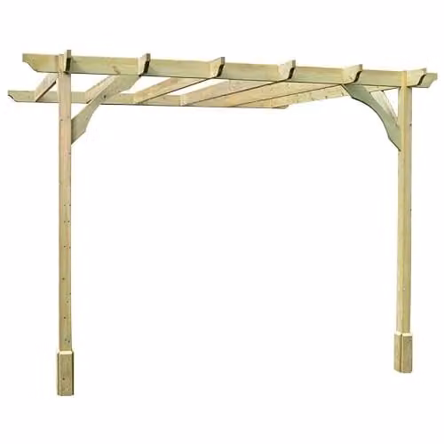 Buttercup Farm Wall Mounted Premium Wood Pergola in Light Green, W: 300 cm, D: 180 cm, H: 270 cm – 1