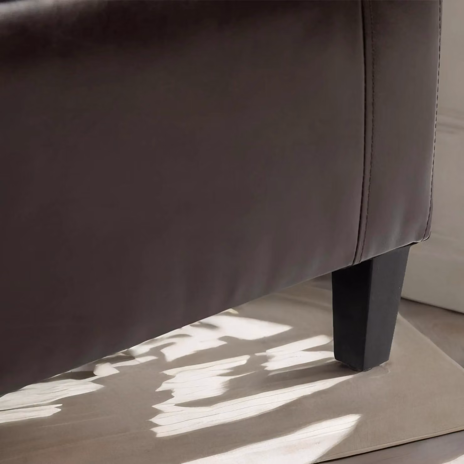 FURNOS Tufted Faux Leather Ottoman Storage Bench in Brown, W/D/H: 150 x 40 x 40 cm – 2