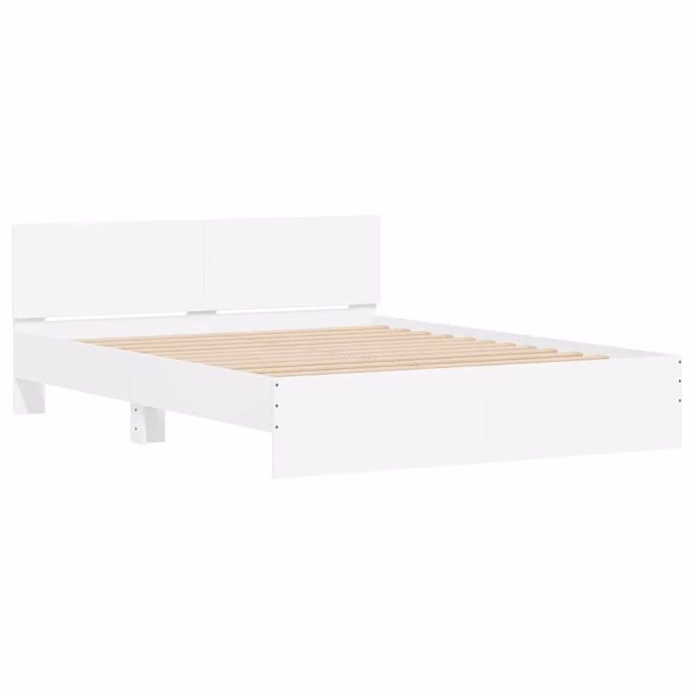 Berkfield Home White Wall-mounted Fold Bed in Engineered Wood, W: 152 cm x L: 203 cm – 2