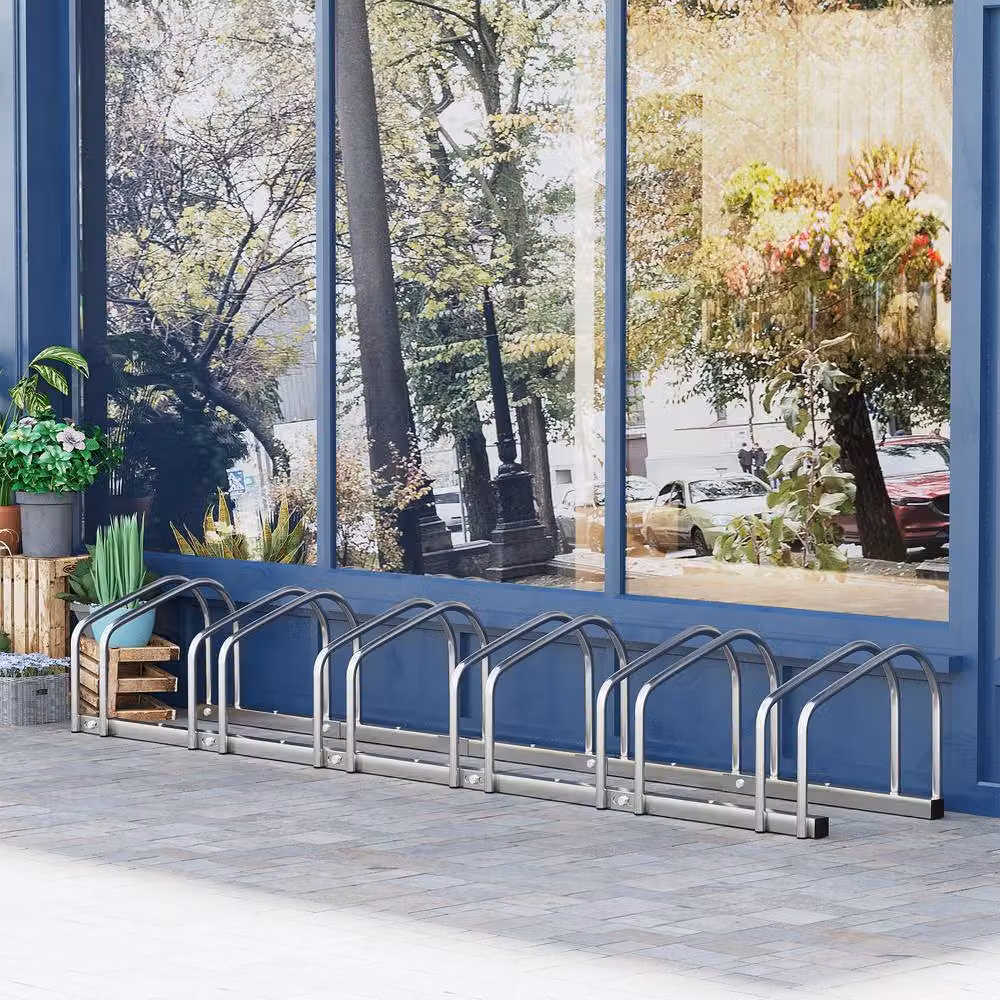 STILVORA 6 Bike Stand with Floor or Wall Mount in Silver – 2