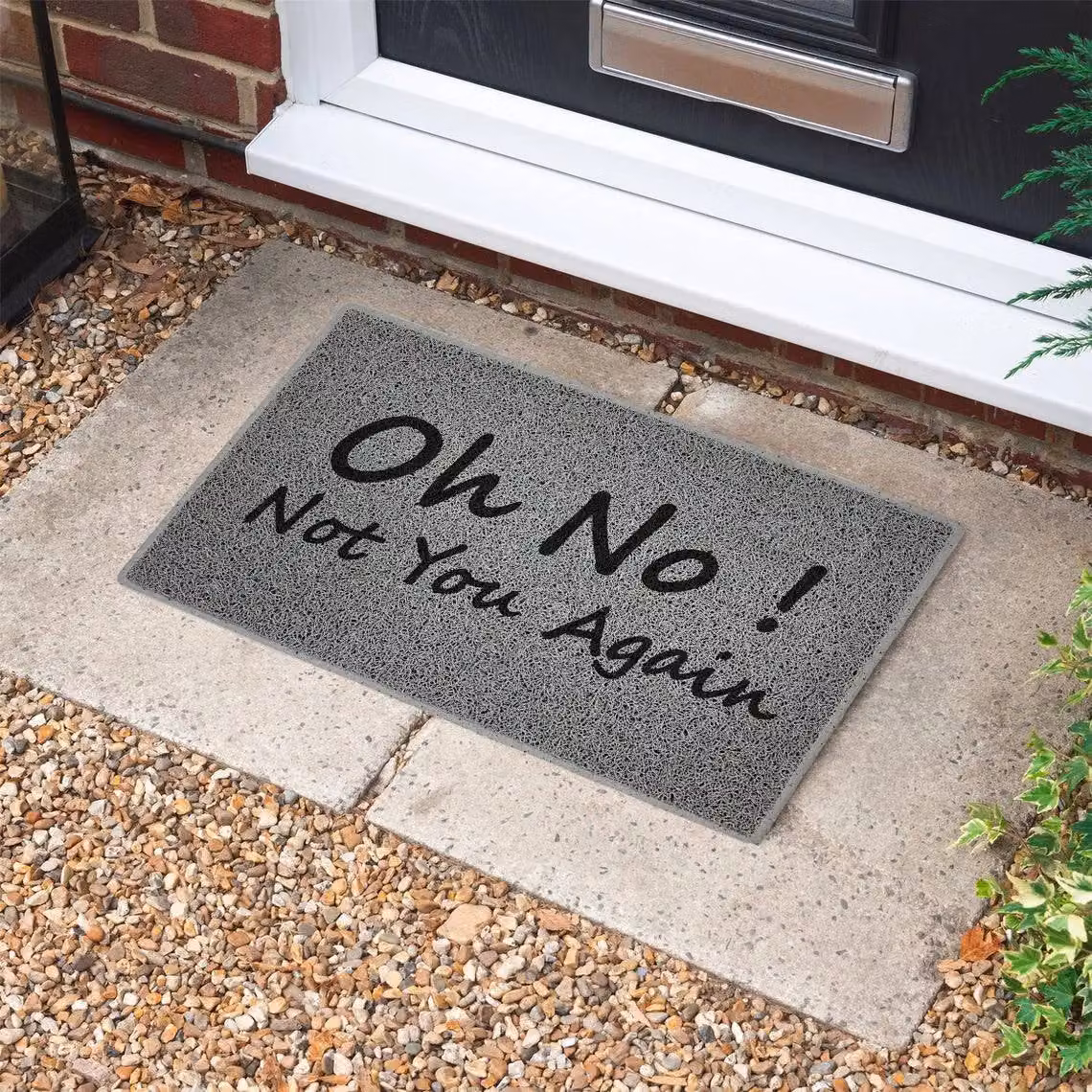 Nicoman Funny Novelty Grey Door Mat Oh NO Not You Again W: 75 cm, D: 45 cm – 4