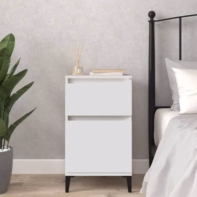 Berkfield Home White Bedside Cabinet W/D/H: 40 x 35 x 70 cm – 1