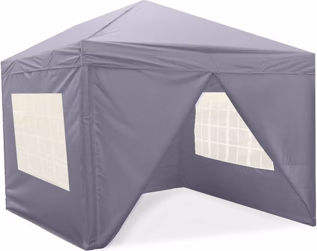 Jack Stonehouse Compact Portable Pop-Up Gazebo Outdoor Shelter in Dark Grey, W 300 x D 300 x H 300 cm