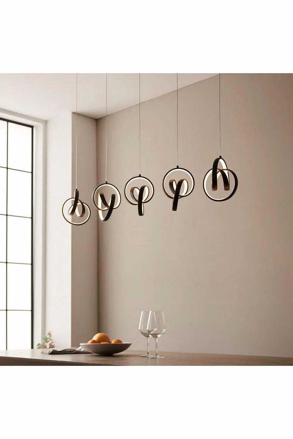 Netlighting Cosma Modern Designer Integrated LED Cluster Drop Pendant in Textured Black Finish – 2