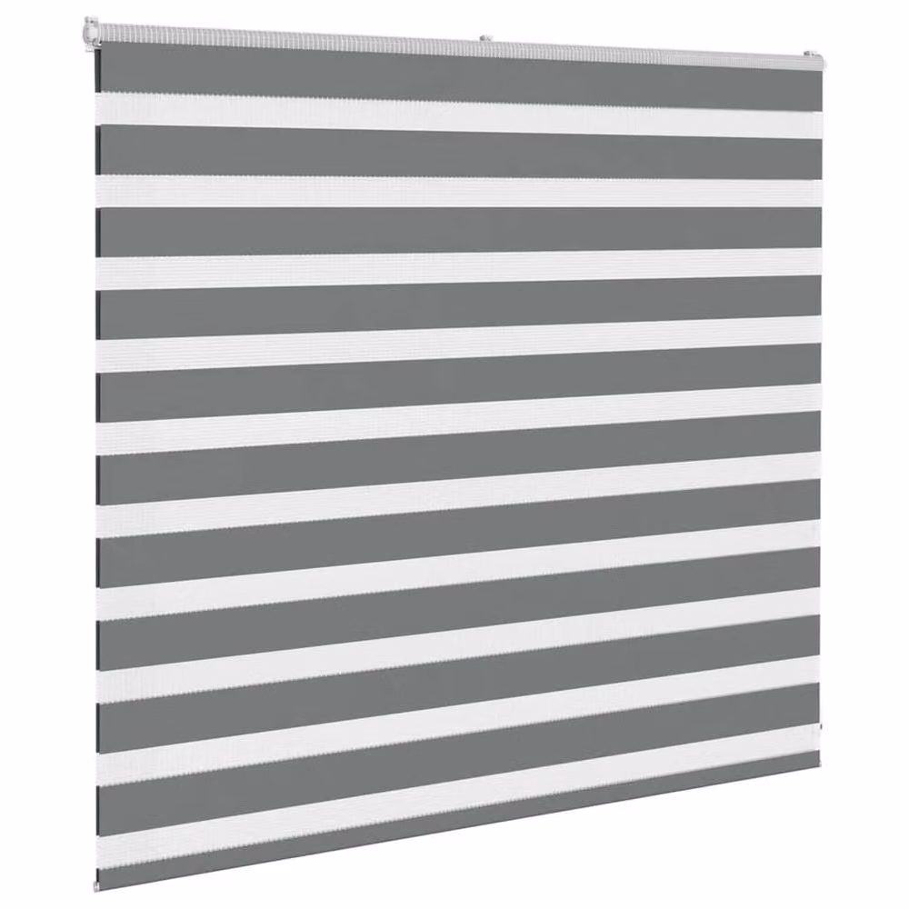 Berkfield Home Grey Striped Polyester Day and Night Zebra Blind W: 160 cm, H: 100 cm – 3