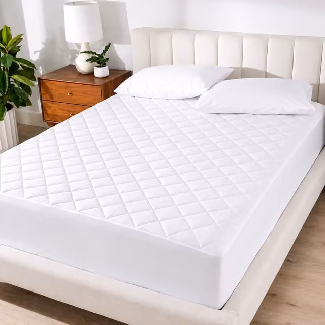 Cotton Passion Extra Deep Quilted Mattress Protector, White, W: 200 cm x D: 200 cm, Antibacterial and Mite Proof