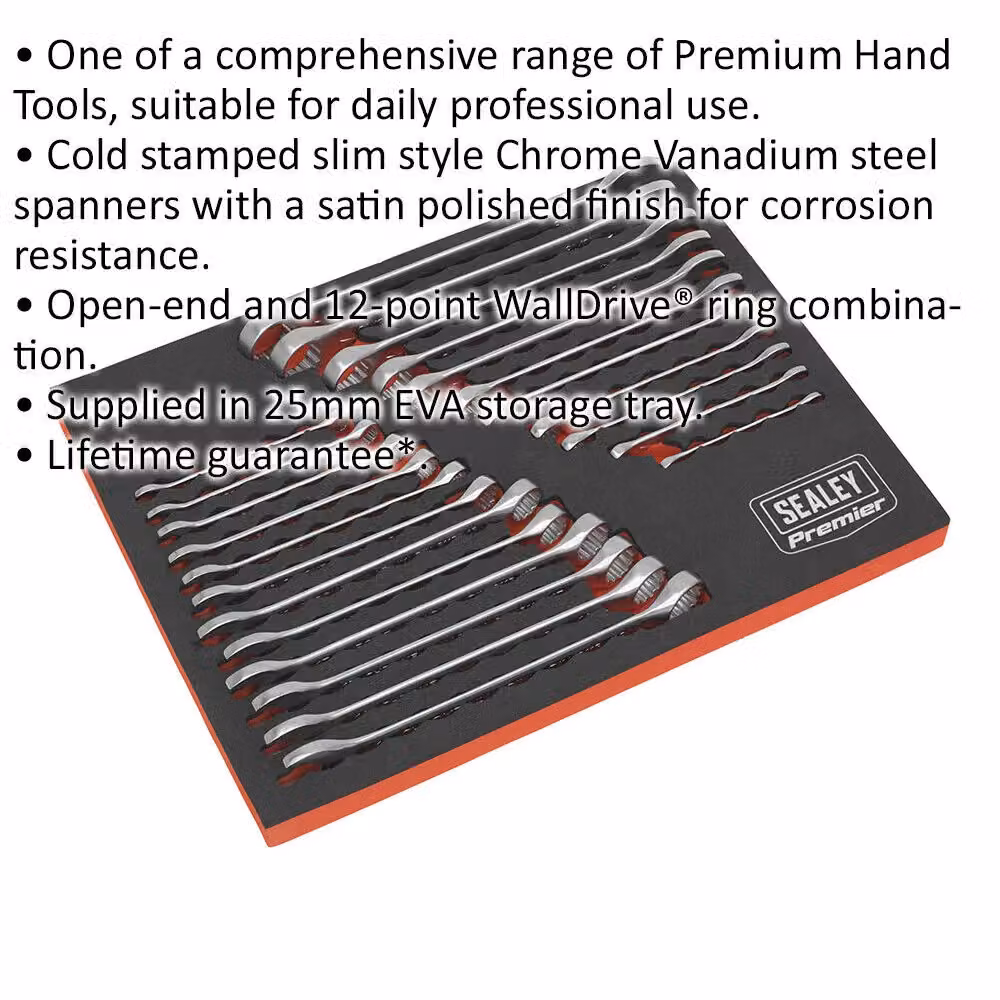 Loops 23pc Slim Handled Combination Spanner Set in Silver and Multicolour Chrome Vanadium Steel – 2