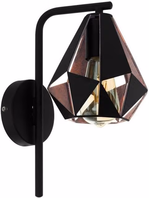 Eglo Carlton 4 Metal Wall Light in Black and Copper