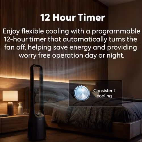 Air Pro 42 inch Bladeless Tower Fan with SmartVoice and Remote Control in Black – 4