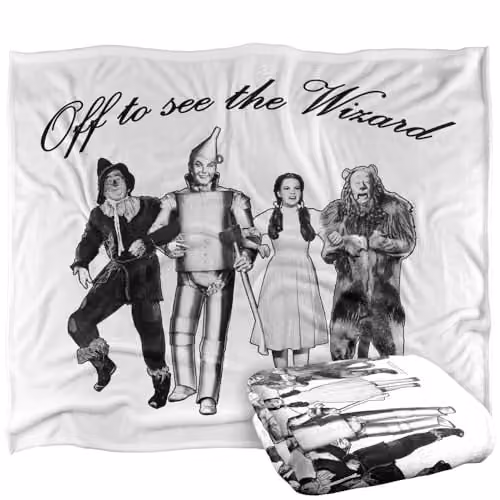 LOGOVISION The Wizard Of Oz Off To See The Wizard Super Soft Silky Touch Fleece Throw Blanket, Multicolour, W: 152 cm, D: 127 cm – 1