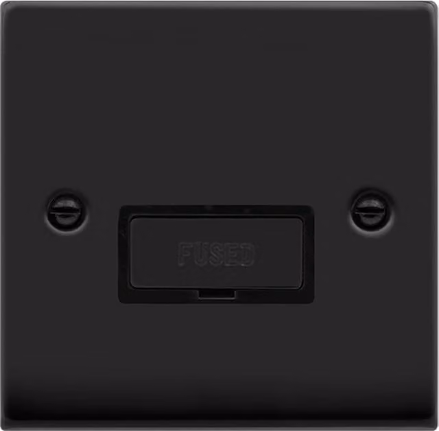 SE HOME Black Flush Socket Plate with 13A Fused Ingot Connection Unit