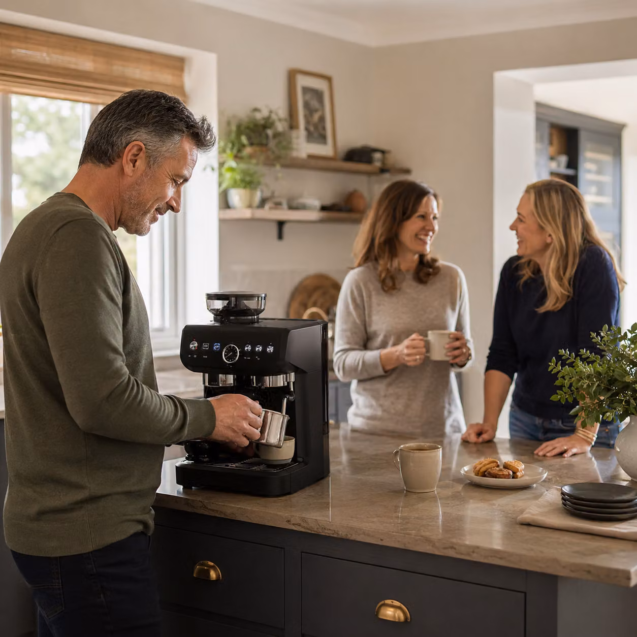 HOMCOM 15 Bar Espresso Coffee Machine in Black with Adjustable Grind, Steam Wand, Cup Warmer and Removable Tank – 2