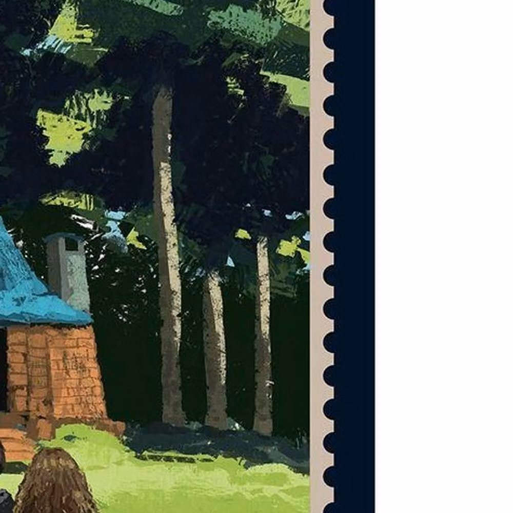Harry Potter Hagrid's Hut Illustration Paper Poster in Bright Green and Multicolour – 2
