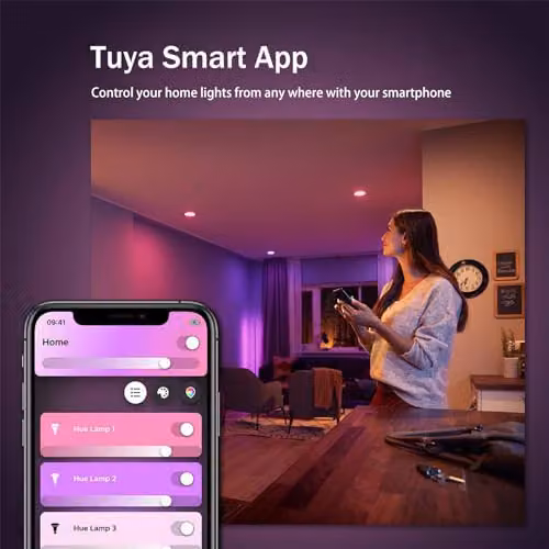 Harper Living Smart Wi-Fi LED GU10 Spotlight Bulb, 5.5W, 400lm, Dimmable RGBW Colour Changing and White Light, Compatible with Tuya, Alexa and Google Home – 3