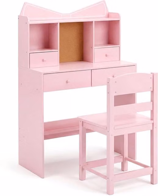 Havendro Kids Study Desk and Chair Set in Pink