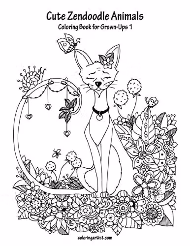Cute Zendoodle Animals Coloring Book for Grown-Ups Volume 1 by Createspace