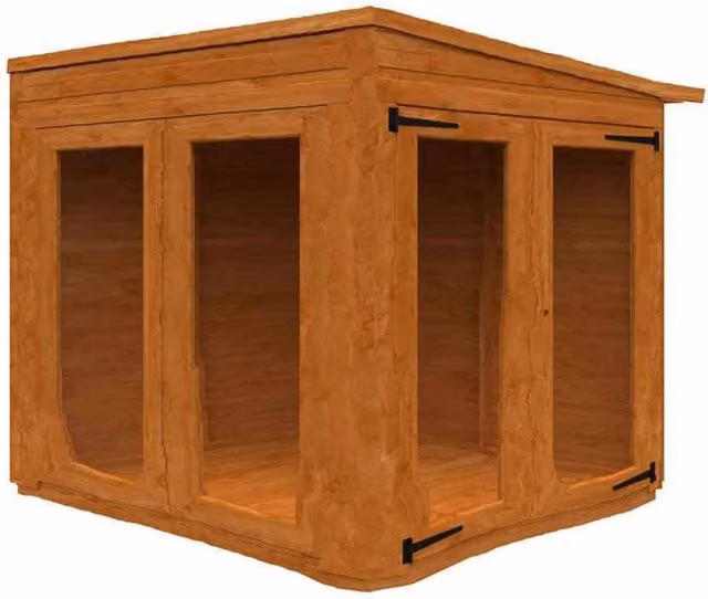 Buttercup Farm 4x4 Flex Pent Full Pane Summerhouse in Burnt Orange, W/D/H: 115 x 123 x 203 cm