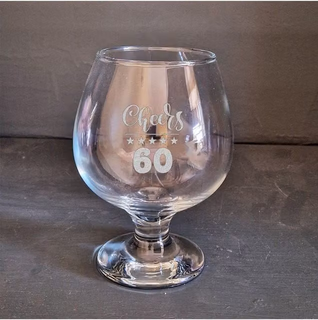 Afewhometruths 60th Birthday Gift Brandy Snifter Glass, Clear, 300ml