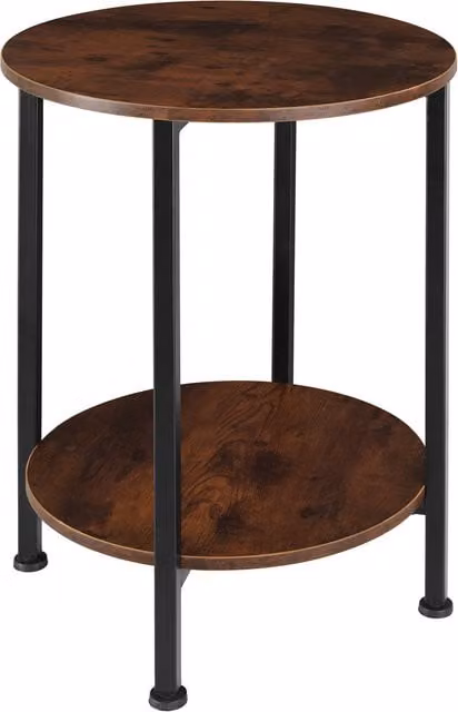 TECTAKE Ballina Industrial Bedside Table in Black and Brown