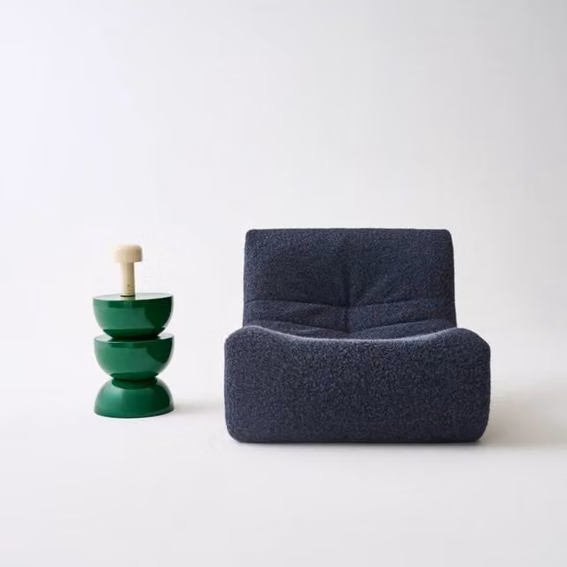 sweeek Round Metal Coffee Table and Side Table with Glossy Finish in Dark Green, W/D/H: 46.5 x 46.5 x 75 cm