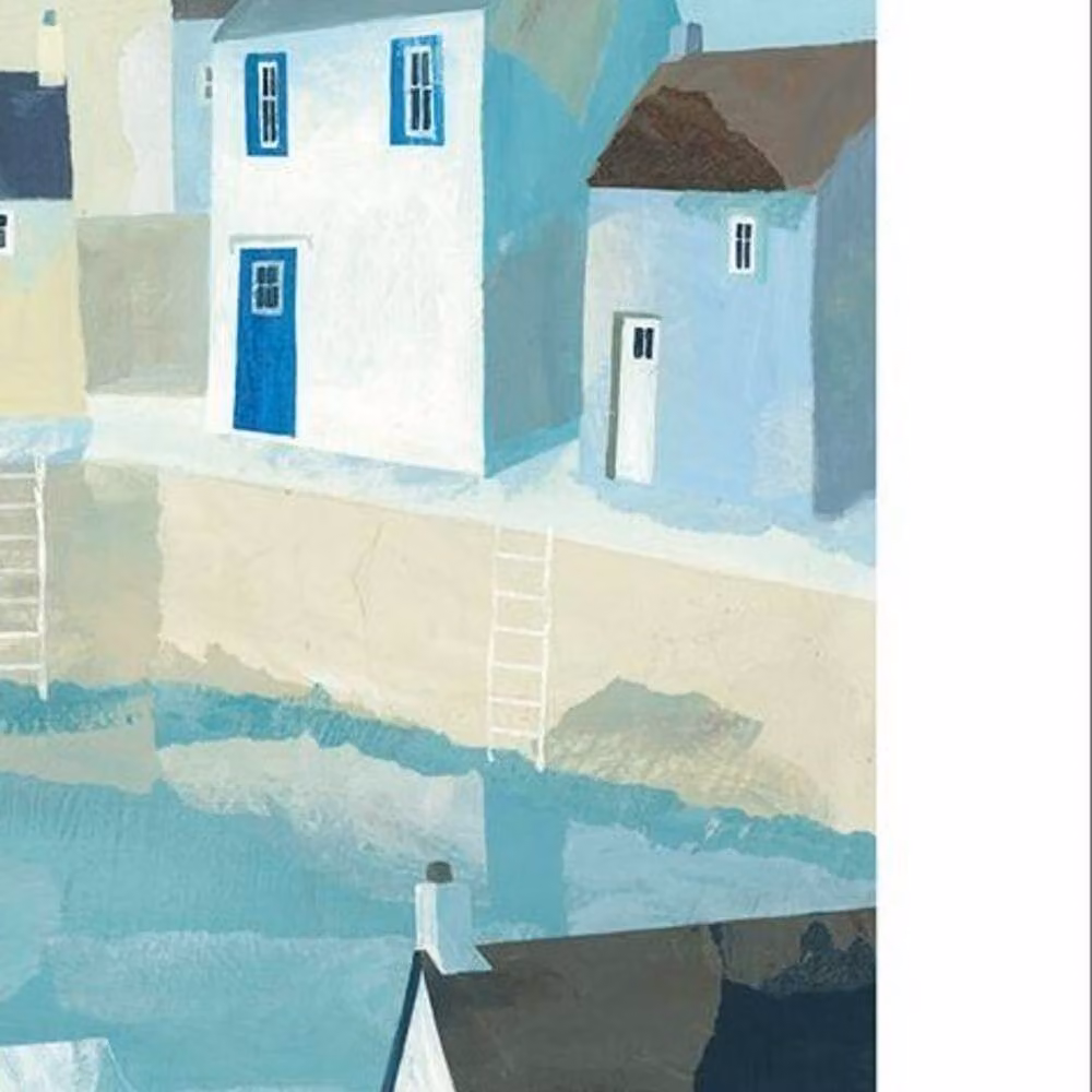 Claire Henley Little Harbour Blue Maritime Paper Poster Illustration – 2