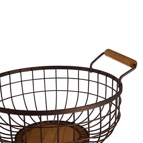 Orsina Bronze Powder Coated Fruit Basket in Brown – 3