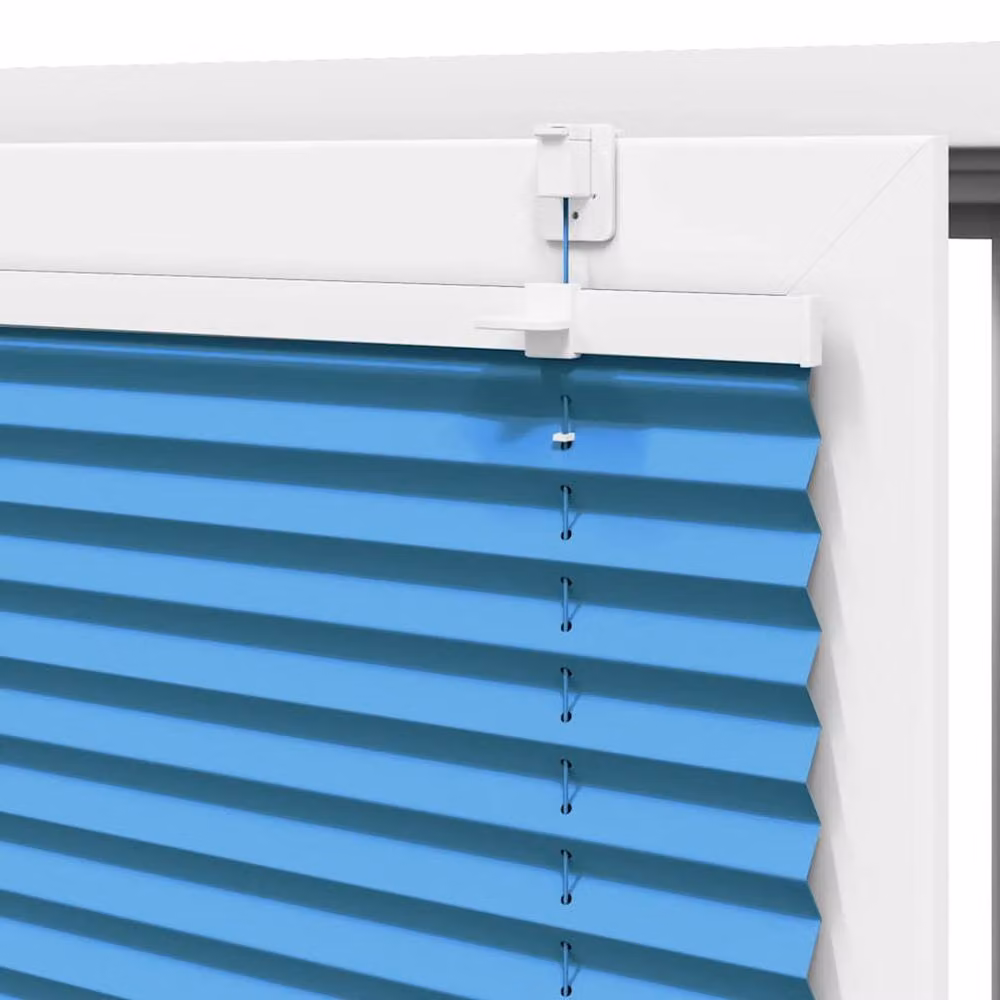 Berkfield Home Single Pleat Polyester Fabric Blind in Blue, W: 40 cm, H: 200 cm – 2