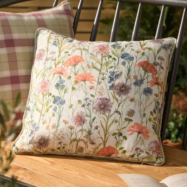 Voyage Maison Medmerry Floral Country House Square Outdoor Cushion, Multicolour Purple, W/D/H: 45 x 45 x 45 cm – 1