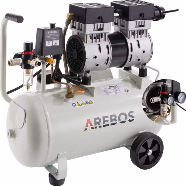 AREBOS Whisper Compressor Air Compressor - White