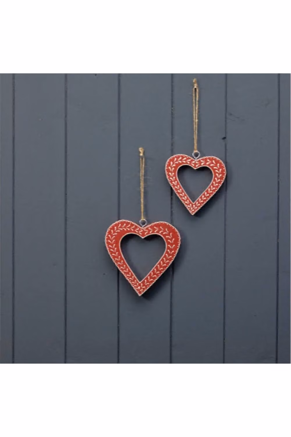 KDMD Festive Red and White Floral Hanging Heart Pendant Ornament – 2