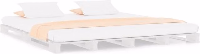 Berkfield Home Pallet Bed in White Solid Pine Wood, W/D/H: 140 x 200 cm – 1