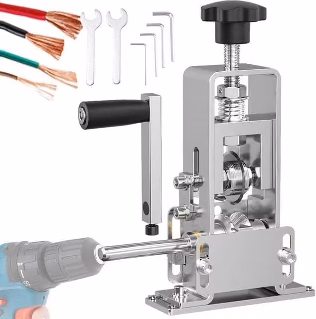 NESTLUNE Manual Electric Wire Stripping Machine Cable Stripper, Silver, W/D/H: 1000 x 400 x 400 mm